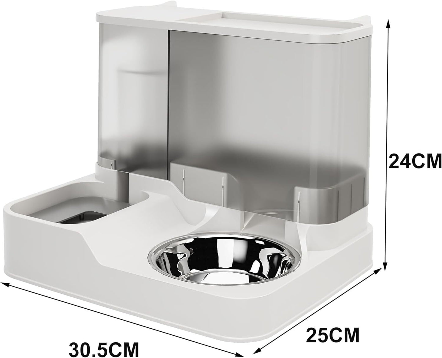 2-In-1 Feeder Food Water Dispenser Bowl Automatic Dog & Self Feeding