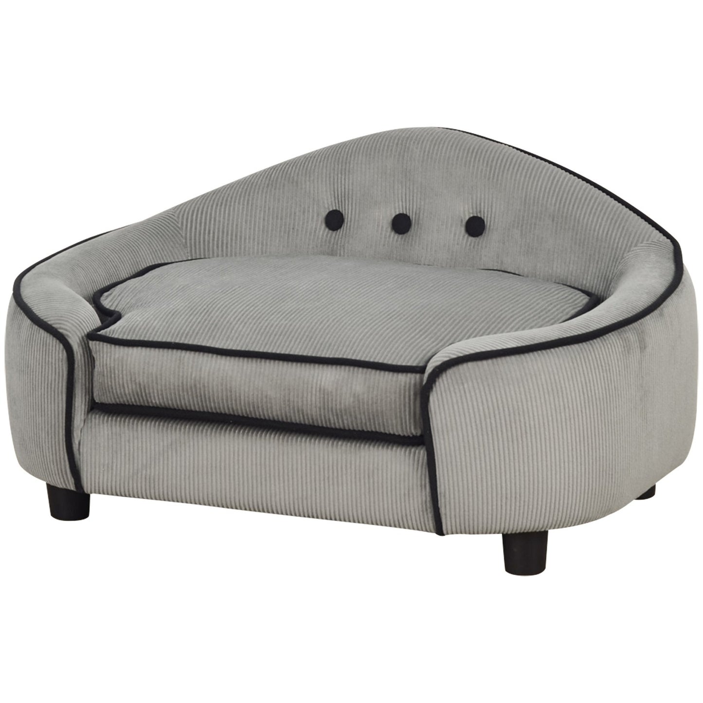 Raised Dog Sofa Bed - Soft Padded Pet Couch For Small Dogs.
