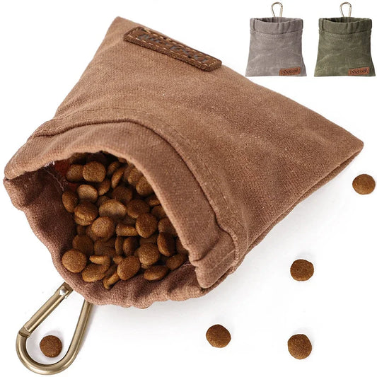 Dog Treat Pouch - Hands Free Training Bag with Carabiner Clip.