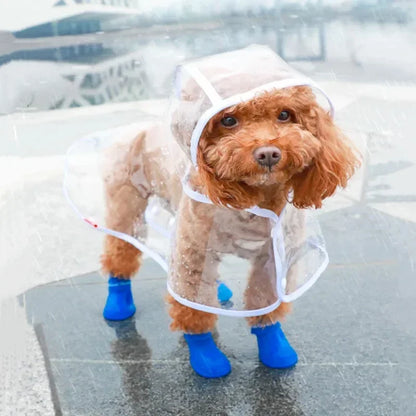 Waterproof Dog Raincoat - Lightweight Clear Rain Jacket for Dogs.