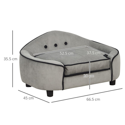 Raised Dog Sofa Bed - Soft Padded Pet Couch For Small Dogs.