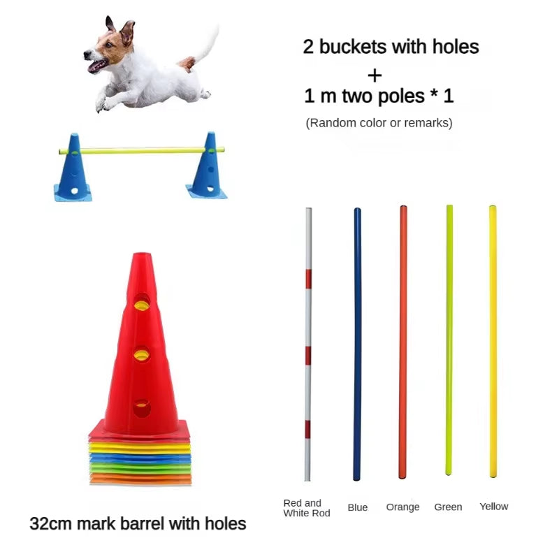 Dog Agility Jump set - Adjustable Training Hurdles & Obstacle Equipment.