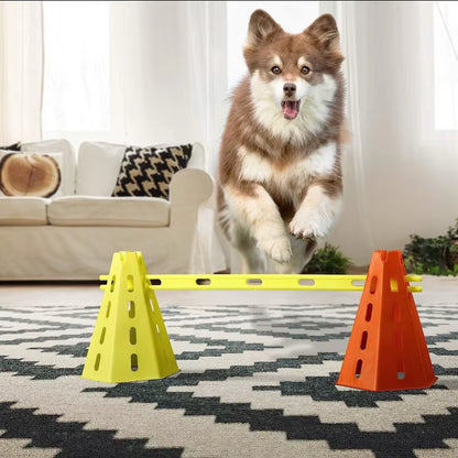Dog Agility Jump set - Adjustable Training Hurdles & Obstacle Equipment.