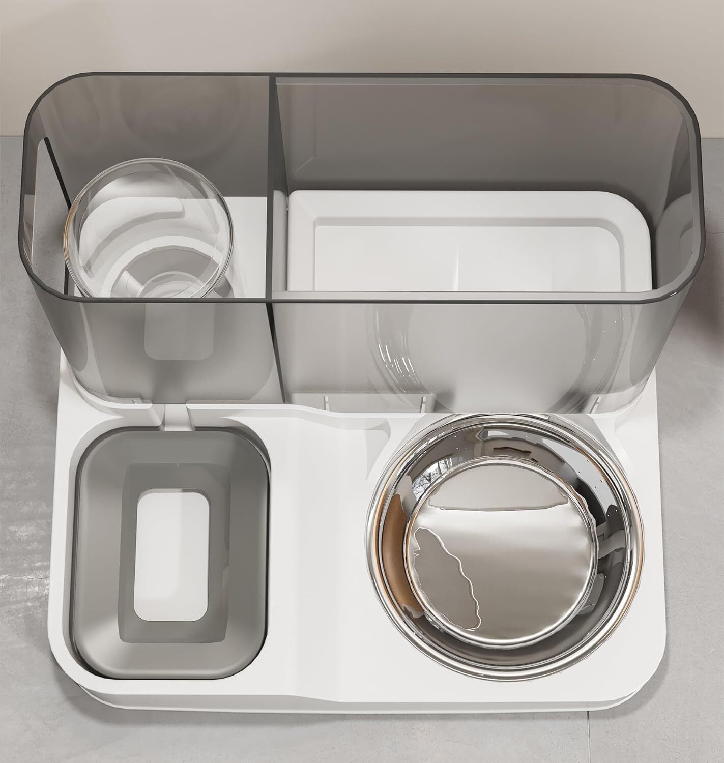2-In-1 Feeder Food Water Dispenser Bowl Automatic Dog & Self Feeding