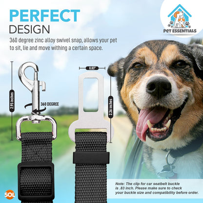 2-Pack Adjustable Dog Car Seat Belt - Travel Safety Restraint.