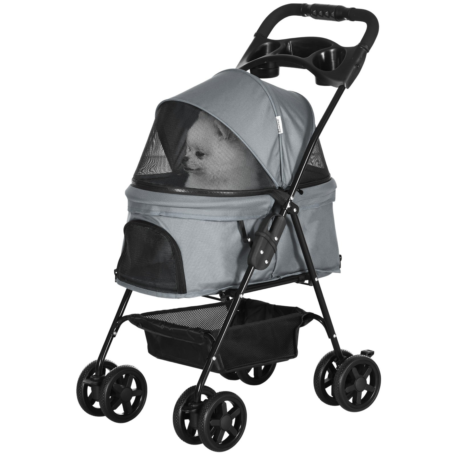 Foldable Pet Stroller - Comfortable Travel Pushchair for Small Dogs & Cats.