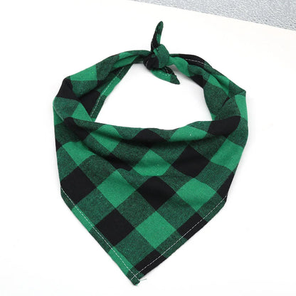 Classic Check Dog Bandana - Soft Neck Scarf For Dogs.