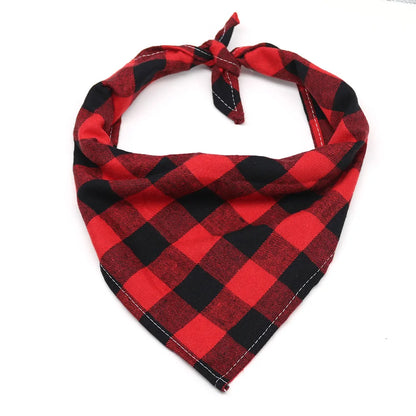 Classic Check Dog Bandana - Soft Neck Scarf For Dogs.