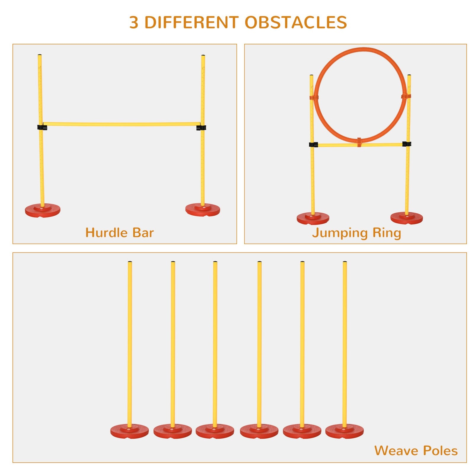 3-IN-1 Dog Agility Training Set - Garden Obstacle Course For Dogs.