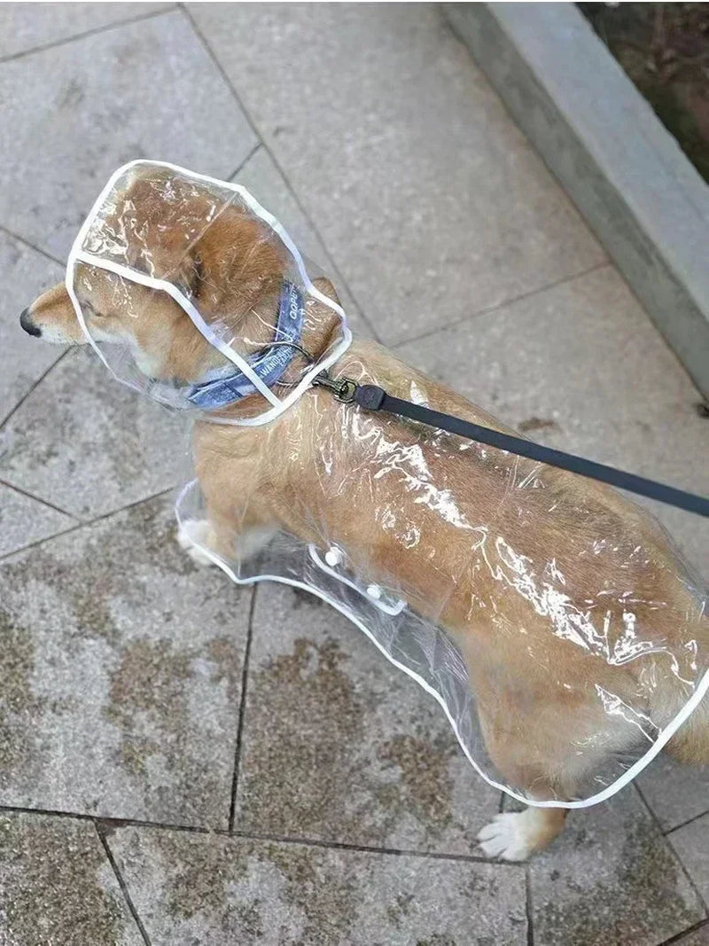 Waterproof Dog Raincoat - Lightweight Clear Rain Jacket for Dogs.