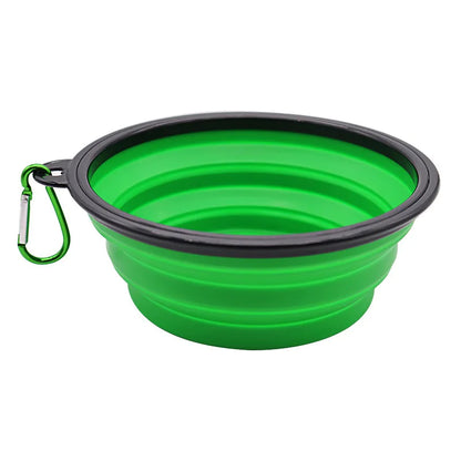 Collapsible Dog Travel Bowl -  Portable Silicone Food & Water Bowl.