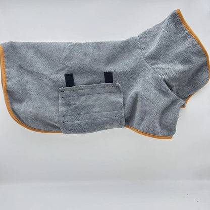 Microfibre Dog Bathrobe - Quick Dry Absorbent Towel Coat for Dogs.