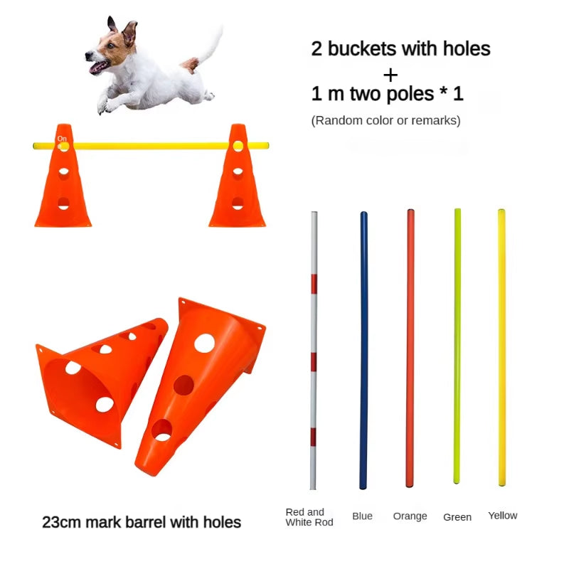 Dog Agility Jump set - Adjustable Training Hurdles & Obstacle Equipment.