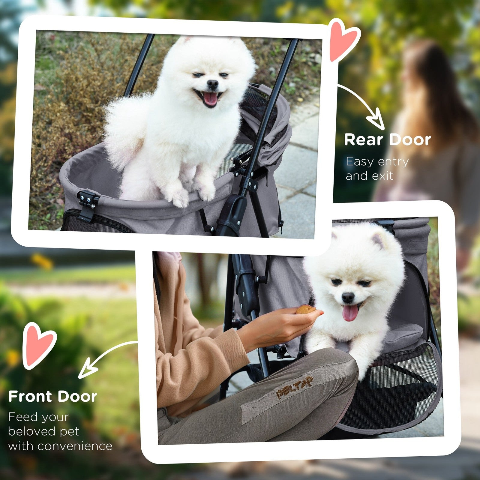 Foldable Pet Stroller - Comfortable Travel Pushchair for Small Dogs & Cats.
