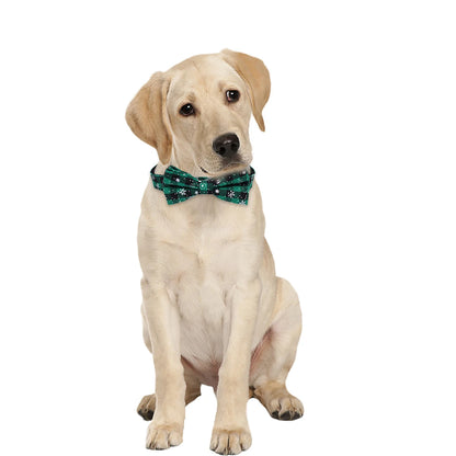 Christmas Dog Collar with Bow Tie -  Festive Plaid Collar for Dogs.