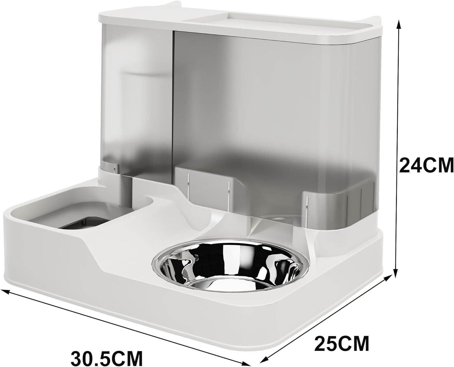 2-In-1 Feeder Food Water Dispenser Bowl Automatic Dog & Self Feeding