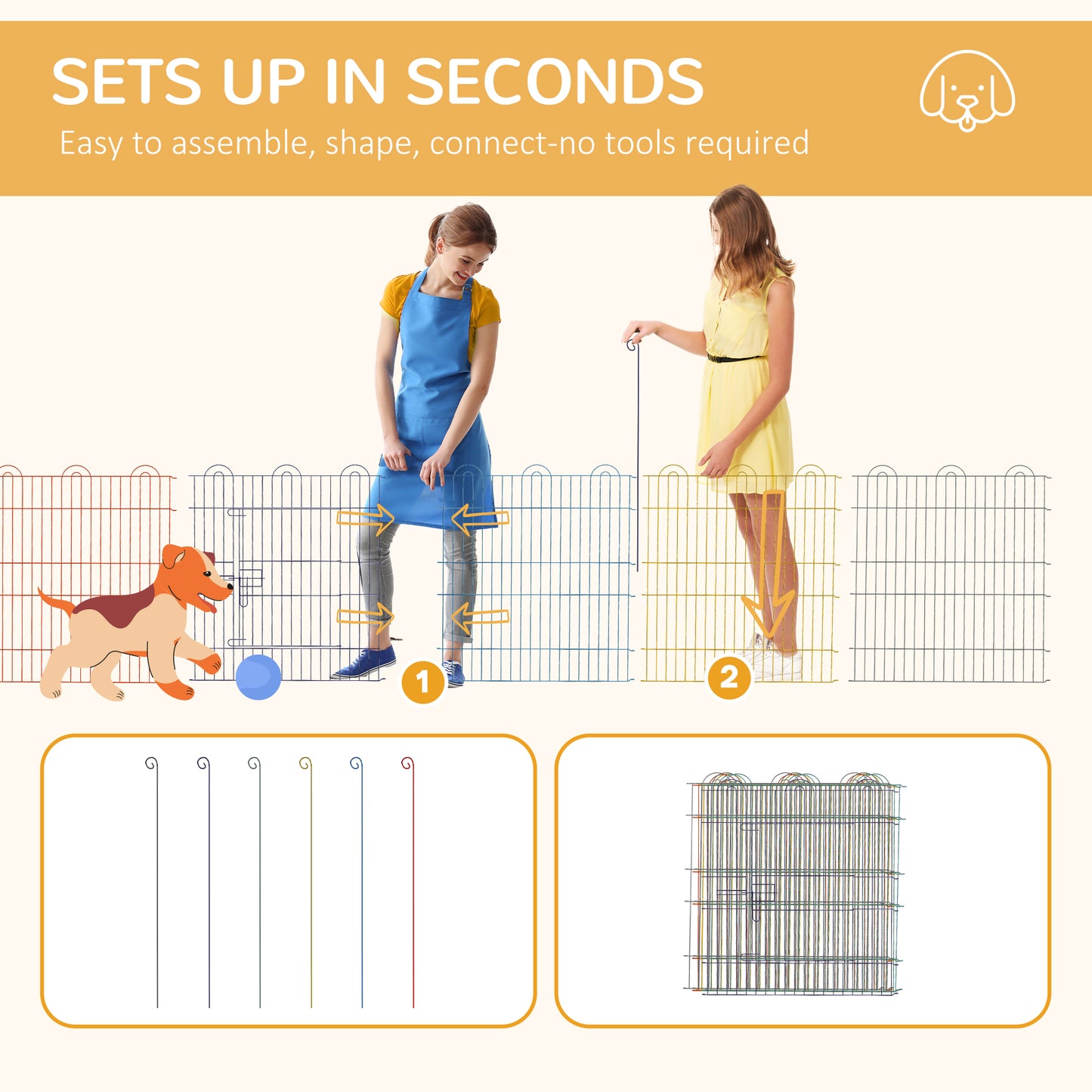 Dog Playpen - Indoor & Outdoor Exercise Pen.