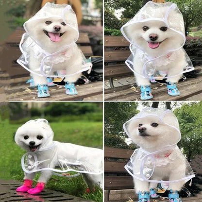 Waterproof Dog Raincoat - Lightweight Clear Rain Jacket for Dogs.