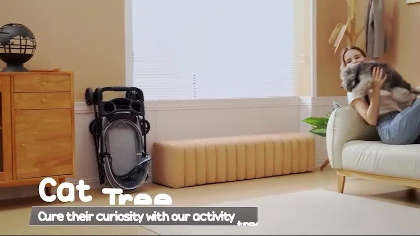 Foldable Pet Stroller - Comfortable Travel Pushchair for Small Dogs & Cats.
