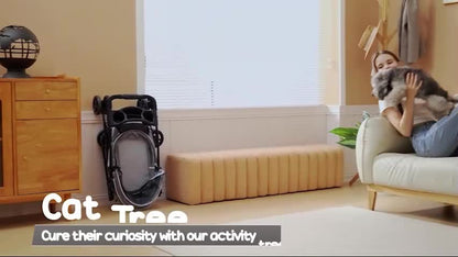 Foldable Pet Stroller - Comfortable Travel Pushchair for Small Dogs & Cats.