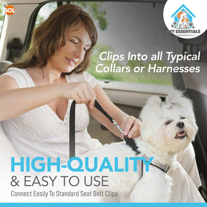 2-Pack Adjustable Dog Car Seat Belt - Travel Safety Restraint.