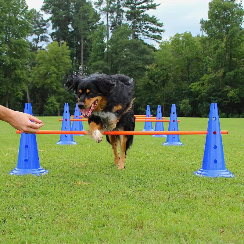 Dog Agility Jump set - Adjustable Training Hurdles & Obstacle Equipment.