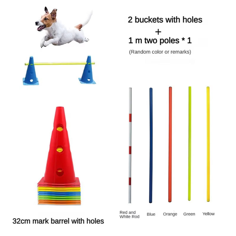 Dog Agility Jump set - Adjustable Training Hurdles & Obstacle Equipment.