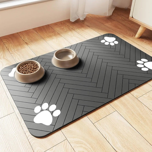 Non-Slip Pet Feeding Mat - Protect Floors From Food & Water Spills. (Bowl Not Included)