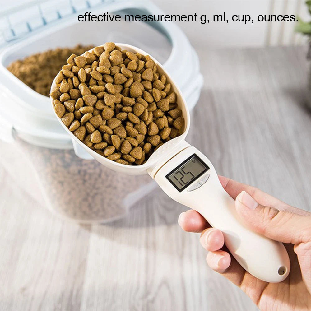 Pet Food Measuring Scoop Electronic - Dog & Cat Food Measuring Spoon with LCD Display