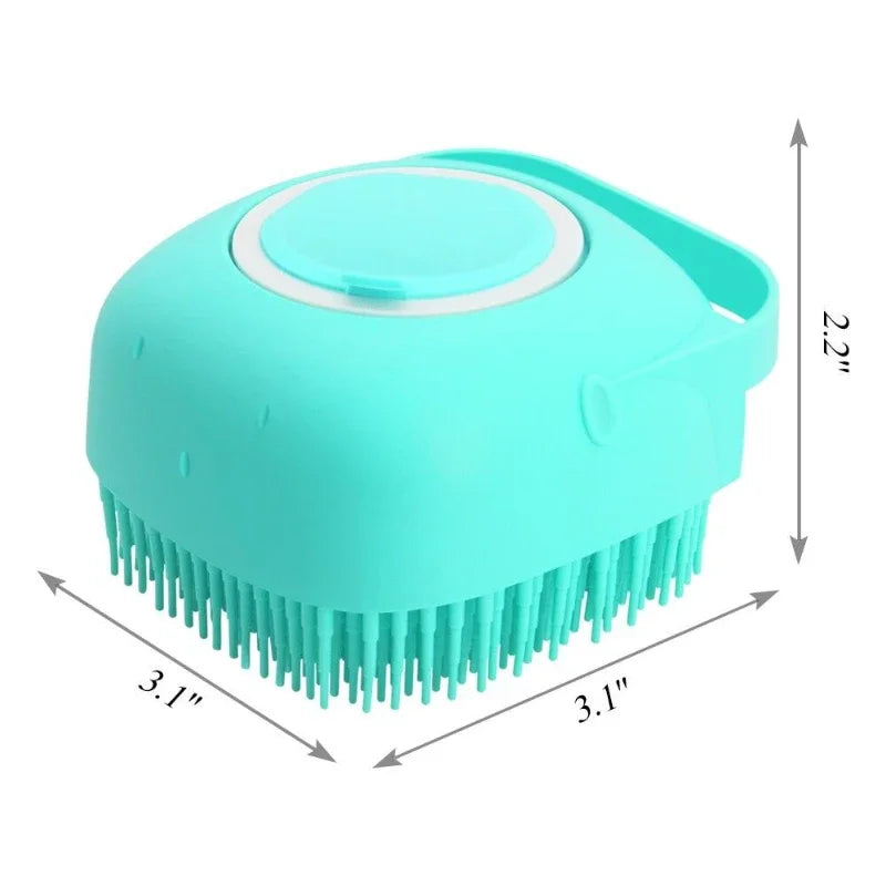 2-in-1 Silicone Shampoo Brush & Bath Massager for Dogs & Cats.