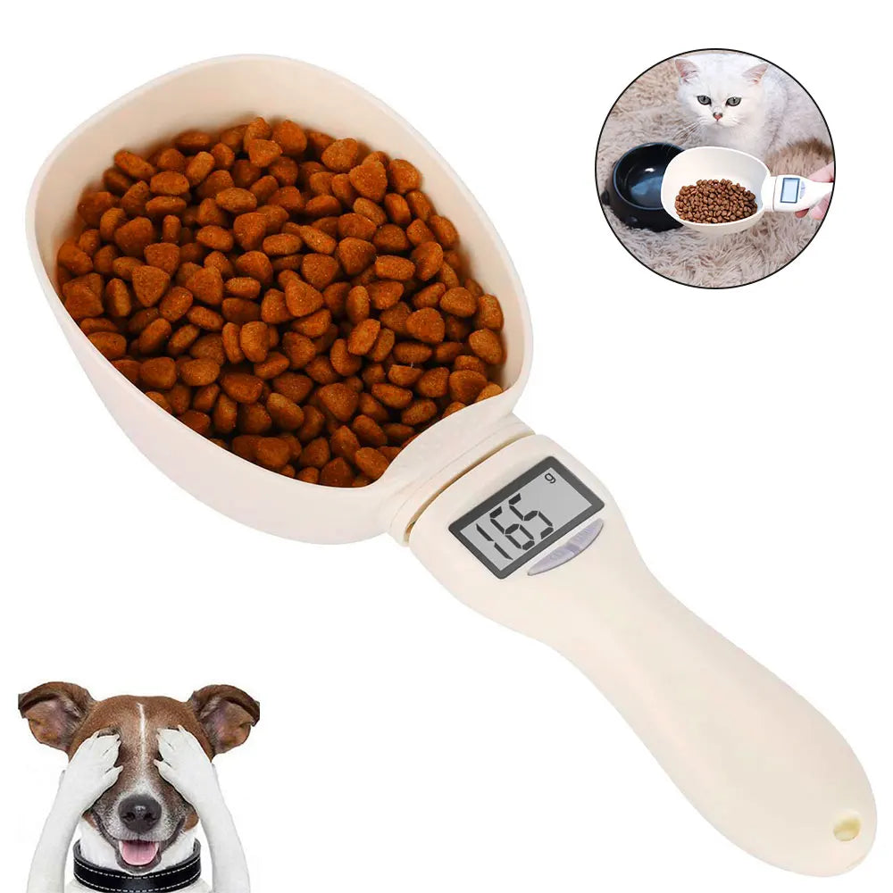 Pet Food Measuring Scoop Electronic - Dog & Cat Food Measuring Spoon with LCD Display