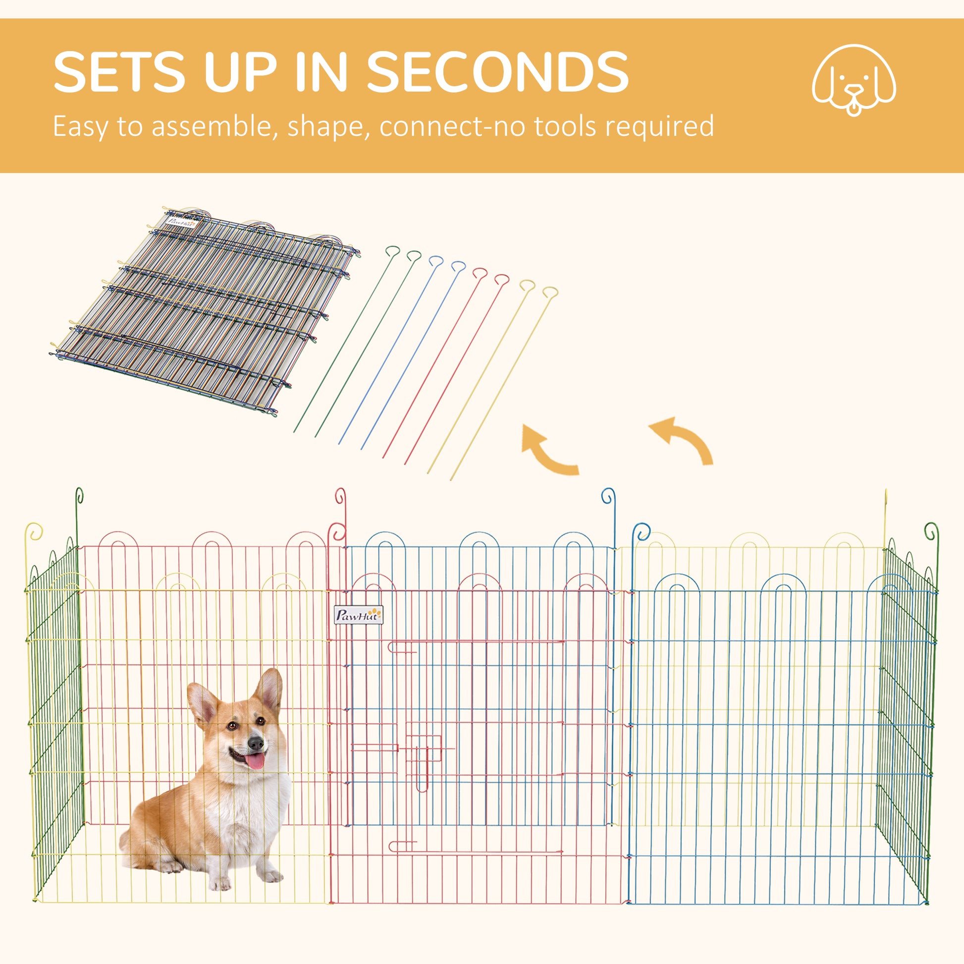 Dog Playpen - Indoor & Outdoor Exercise Pen.