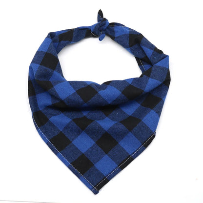 Classic Check Dog Bandana - Soft Neck Scarf For Dogs.