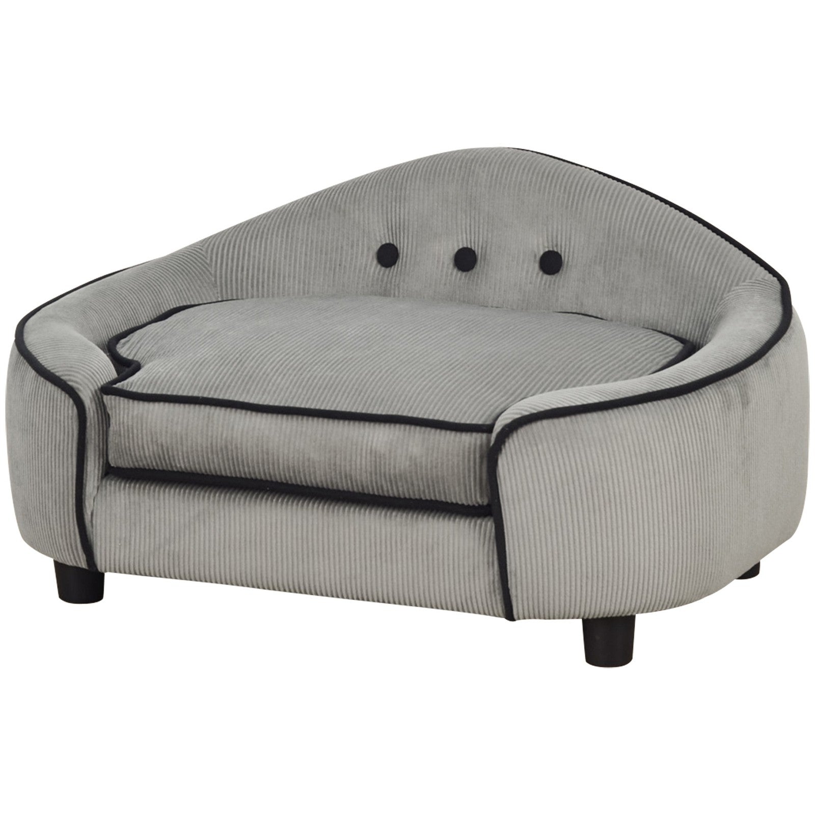 Raised Dog Sofa Bed - Soft Padded Pet Couch For Small Dogs.