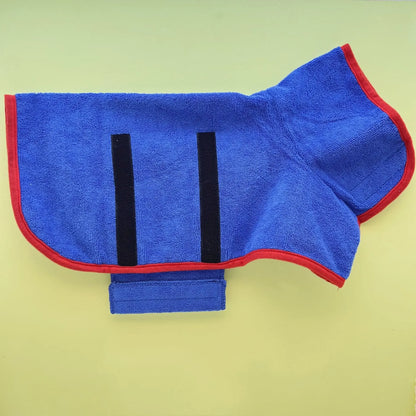 Microfibre Dog Bathrobe - Quick Dry Absorbent Towel Coat for Dogs.