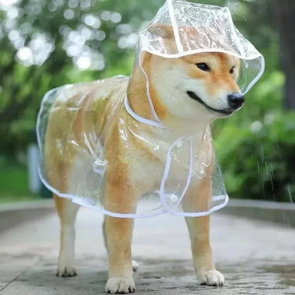 Waterproof Dog Raincoat - Lightweight Clear Rain Jacket for Dogs.