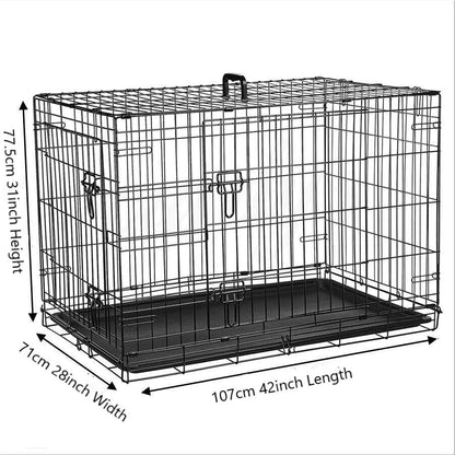 Heavy Duty Folding Dog Crate & Training Cage - Multiple Sizes Available