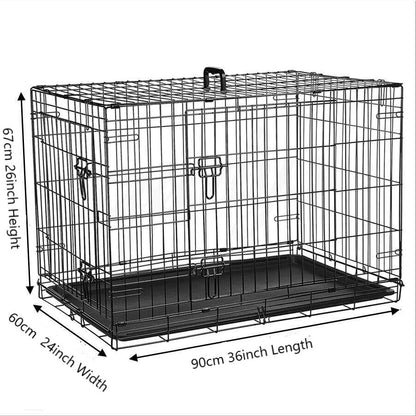 Heavy Duty Folding Dog Crate & Training Cage - Multiple Sizes Available
